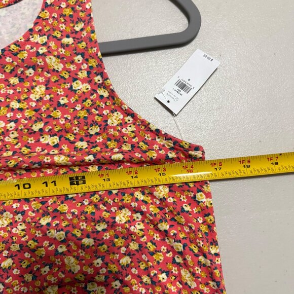 Old Navy Coral Floral Sleeveless Knit Swing Tank Dress Womens size Small NEW - Picture 7 of 8